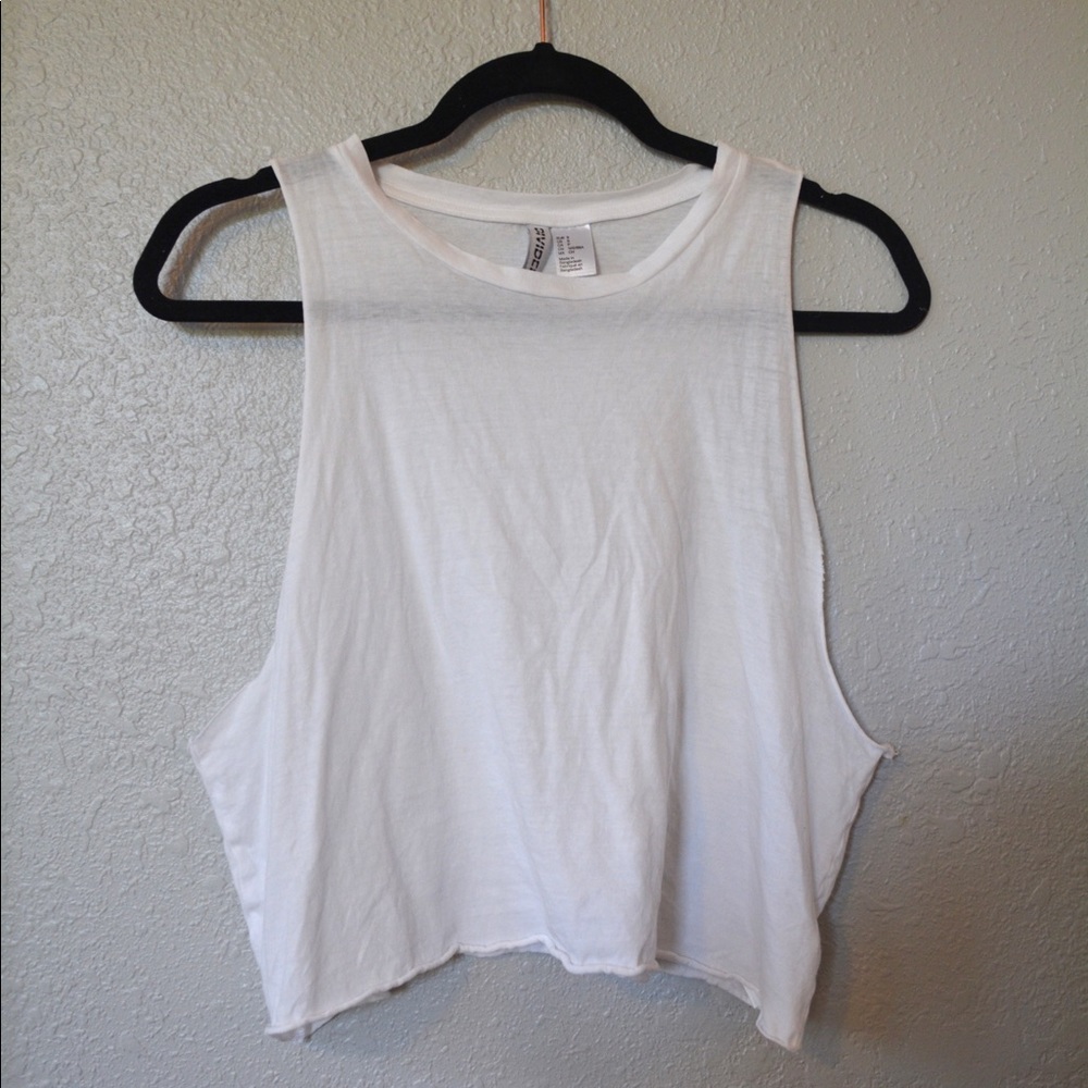 Cropped White Tank Top